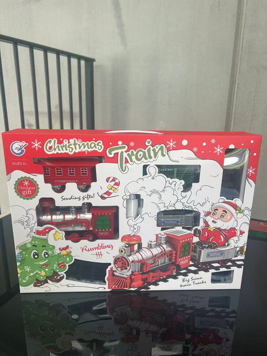 Christmas Train Type C – Classic Steam Engine with Ground Track Set